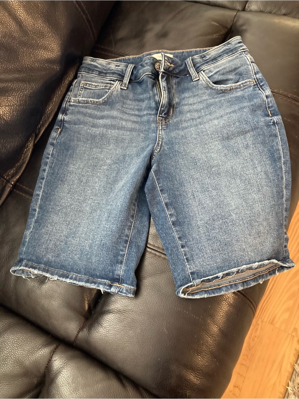 Maurices Washed Blue Denim Bermuda Shorts
